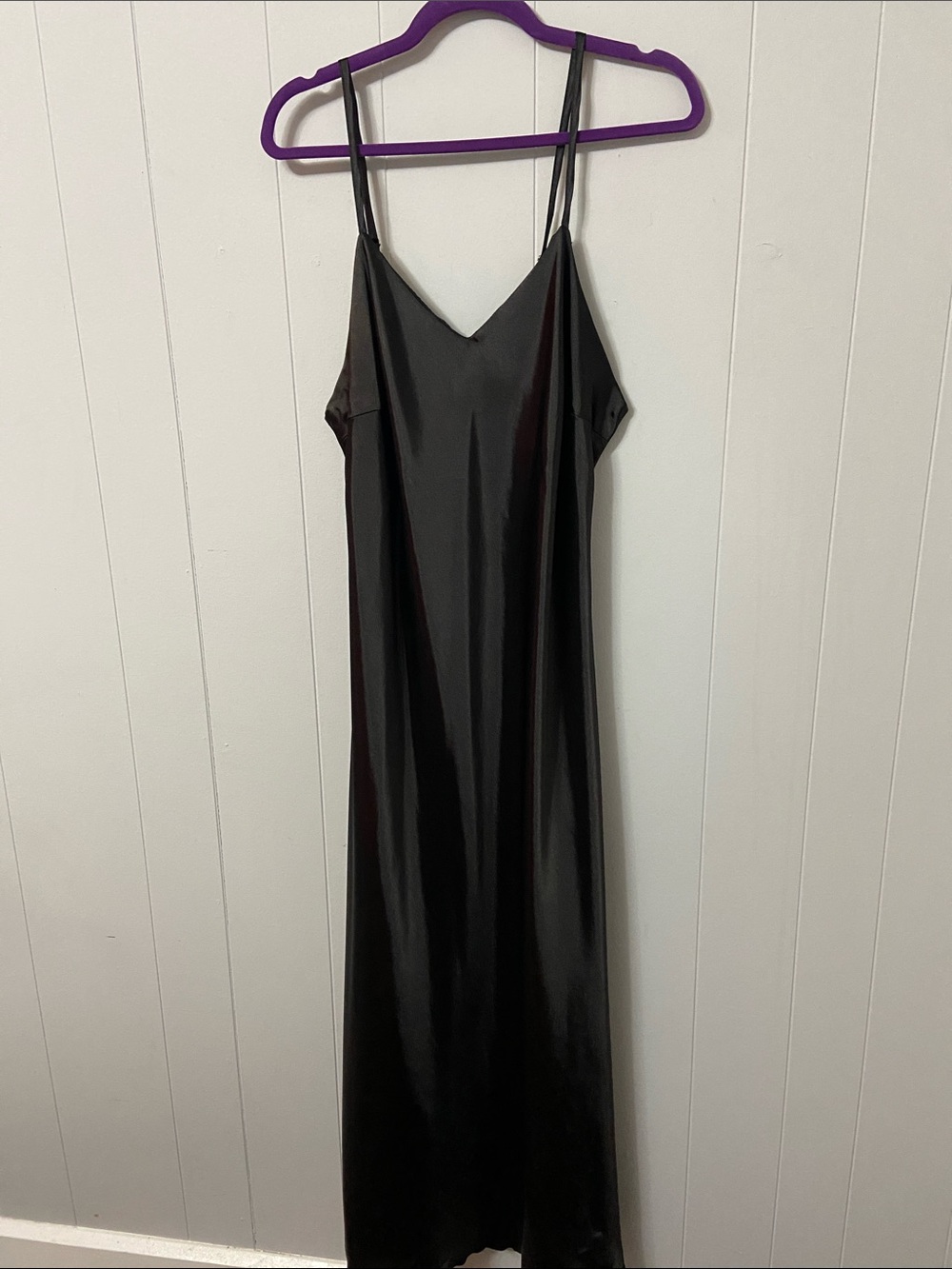 Satin Slip Dress in Black. XXL Worn once.